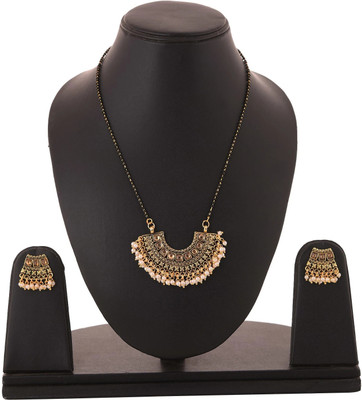 Bhagya Lakshmi Alloy Gold-plated Black, Rose Gold, White Jewellery Set(Pack of 1)