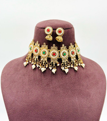 waheguru Brass Gold-plated Multicolor Jewellery Set(Pack of 1)