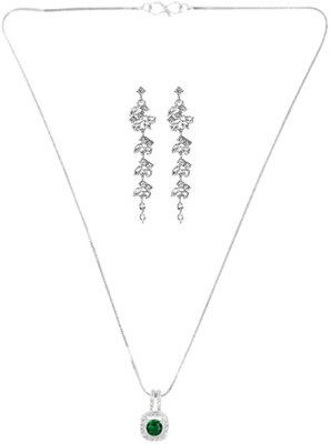 SRK Fashions Alloy Green, Silver Jewellery Set(Pack of 1)