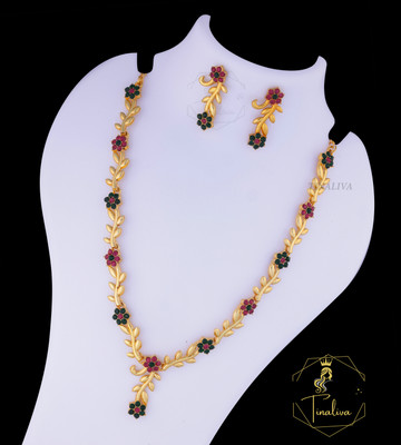 TINALIVA Alloy Gold-plated Multicolor Jewellery Set(Pack of 1)