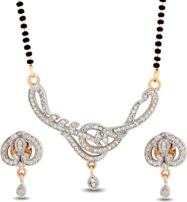 AADITA Alloy Gold-plated Black, Gold, White Jewellery Set(Pack of 1)