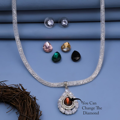 ShringarHouse Alloy Sterling Silver, Silver White Jewellery Set(Pack of 1)