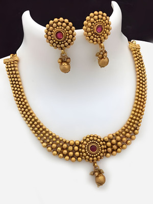 ROFARWORD Brass, Copper Gold-plated Gold Jewellery Set(Pack of 1)