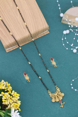 Springal Alloy Gold-plated Black Jewellery Set(Pack of 2)