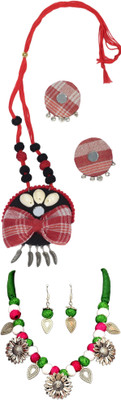 HOUSE OFF COMMON Oxidised Silver Multicolor, Multicolor Jewellery Set(Pack of 2)
