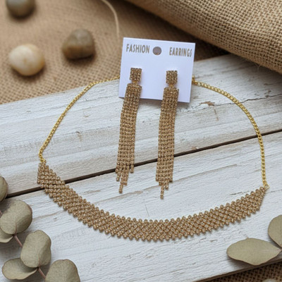 Amoha Lifestyle Alloy Gold-plated Gold Jewellery Set(Pack of 3)