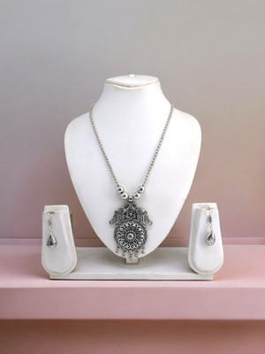 Yaari Collections Oxidised Silver Silver Jewellery Set(Pack of 3)