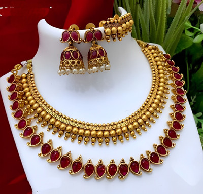 shreelaxmicreation Alloy Gold-plated Multicolor Jewellery Set(Pack of 1)