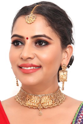 Atharva Alloy Gold Jewellery Set(Pack of 1)