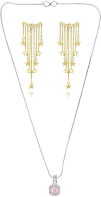 SRK Fashions Alloy Pink, Gold Jewellery Set(Pack of 1)