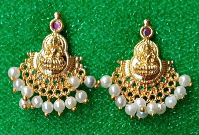 ARFashions Brass Gold-plated White Jewellery Set(Pack of 1)