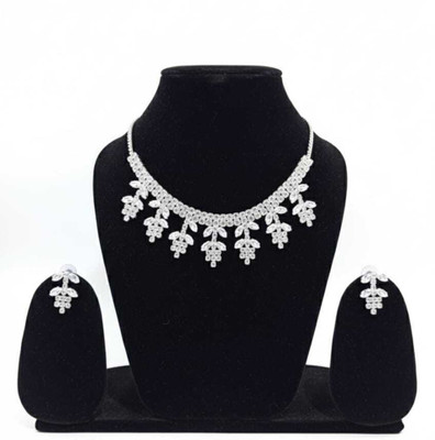 vijesh Alloy Silver White Jewellery Set(Pack of 1)