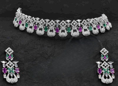 gvg Alloy Rhodium Multicolor Jewellery Set(Pack of 2)