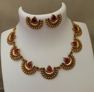 Pamadhya Copper Gold-plated Multicolor Jewellery Set(Pack of 1)