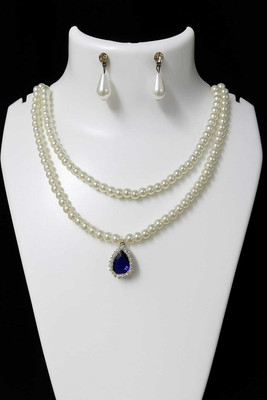 Shri Mother of Pearl White Jewellery Set(Pack of 1)