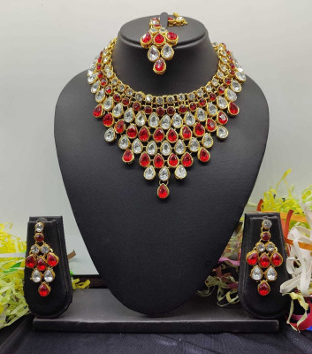 KV Fashion Alloy Gold-plated Multicolor Jewellery Set(Pack of 1)