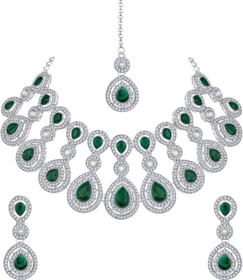 Atasi International Alloy Silver, Green Jewellery Set(Pack of 3)