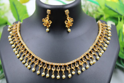 PBM CREATIONS Copper Gold-plated Yellow, Gold Jewellery Set(Pack of 3)