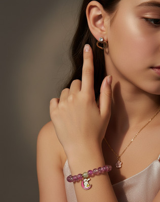 Kiba Elite Alloy Gold-plated Pink Jewellery Set(Pack of 4)