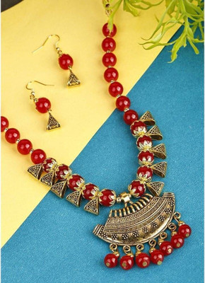 Anamya Collections Alloy Red Jewellery Set(Pack of 1)