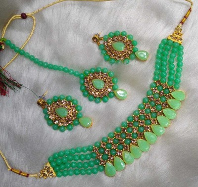 RAHUL TRADERS Alloy Gold-plated Turquoise Jewellery Set(Pack of 1)