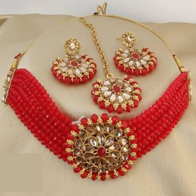 JMBW INTERNATIONAL Alloy Red Jewellery Set(Pack of 1)