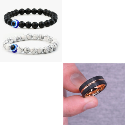 Vipunj Crystal, Stainless Steel Gold-plated, Copper Rose Gold, White, Black Jewellery Set(Pack of 2)