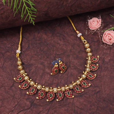 OrnaDzn Zevellery Alloy Gold-plated Multicolor Jewellery Set(Pack of 3)