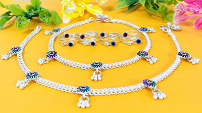 SONU SELECT Alloy Silver Silver Jewellery Set(Pack of 6)