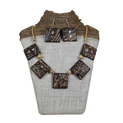 N & H Wood Brown Jewellery Set(Pack of 1)