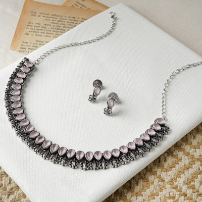 Teejh Alloy Pink Jewellery Set(Pack of 2)