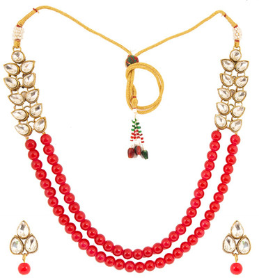 CATALYST Alloy Gold-plated Red Jewellery Set(Pack of 1)