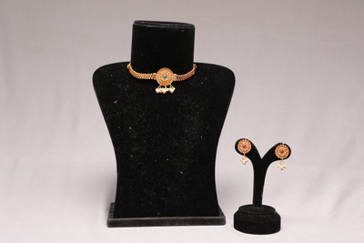 Swarajshop Alloy Gold-plated Green Jewellery Set(Pack of 1)