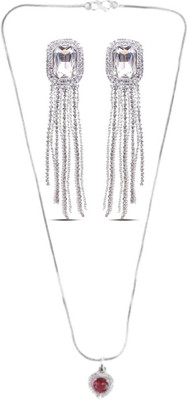 SKG Fashions Stone Red, White Jewellery Set(Pack of 1)