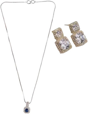 SKG Fashions Stone Blue, Silver Jewellery Set(Pack of 1)