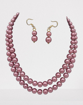 Zooni Collections Mother of Pearl Purple Jewellery Set(Pack of 1)