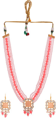 Silvermerc Designs Brass Gold-plated Red Jewellery Set(Pack of 1)