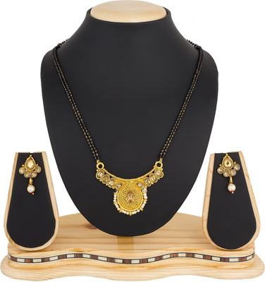 AADITA Alloy Gold-plated Black, Gold Jewellery Set(Pack of 1)