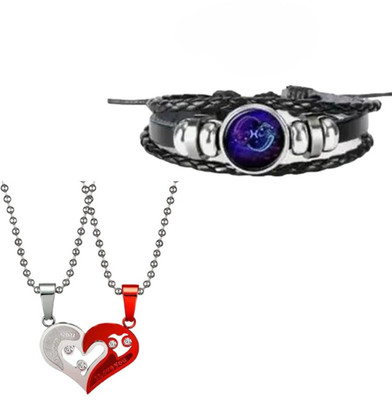 Elanora Jewels Alloy Sterling Silver Red Jewellery Set(Pack of 2)