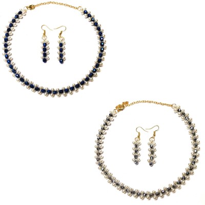 PRAGATI Alloy Blue, Silver Jewellery Set(Pack of 2)