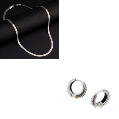Vipunj Stainless Steel Sterling Silver Silver Jewellery Set(Pack of 2)