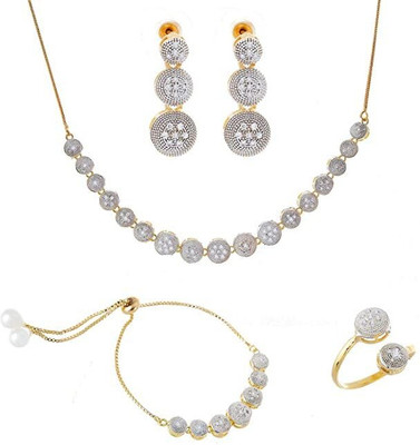 MSclassy Metal Gold-plated Silver Jewellery Set(Pack of 1)