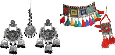 JMBW INTERNATIONAL Alloy Black, Silver, Silver Jewellery Set(Pack of 2)