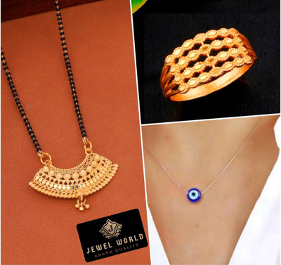 Jewel WORLD Brass, Alloy Gold-plated Gold, Multicolor Jewellery Set(Pack of 3)