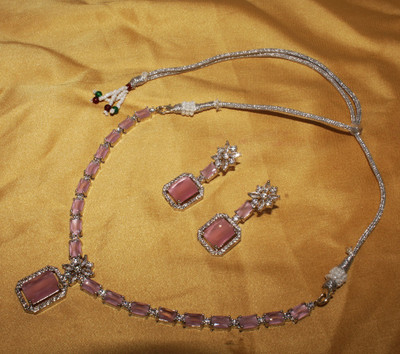 Shining Angel Copper Silver Pink Jewellery Set(Pack of 3)