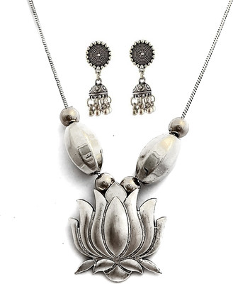 house of common Brass Silver Silver Jewellery Set(Pack of 1)