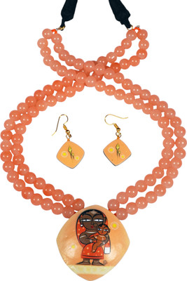 Organic Alankaar Wood Brown Jewellery Set(Pack of 1)