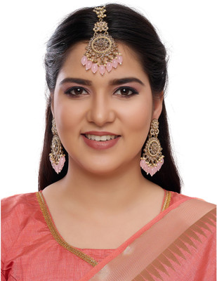 R A Enterprises Alloy Gold-plated Pink Jewellery Set(Pack of 1)