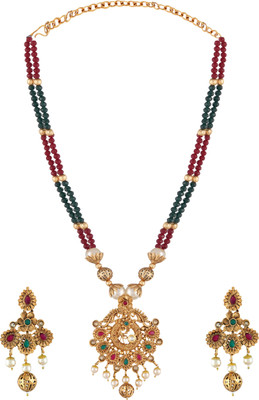 MANSIYAORANGE Copper Gold-plated Multicolor Jewellery Set(Pack of 2)