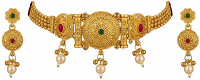Arira Designs Metal Gold Jewellery Set(Pack of 1)